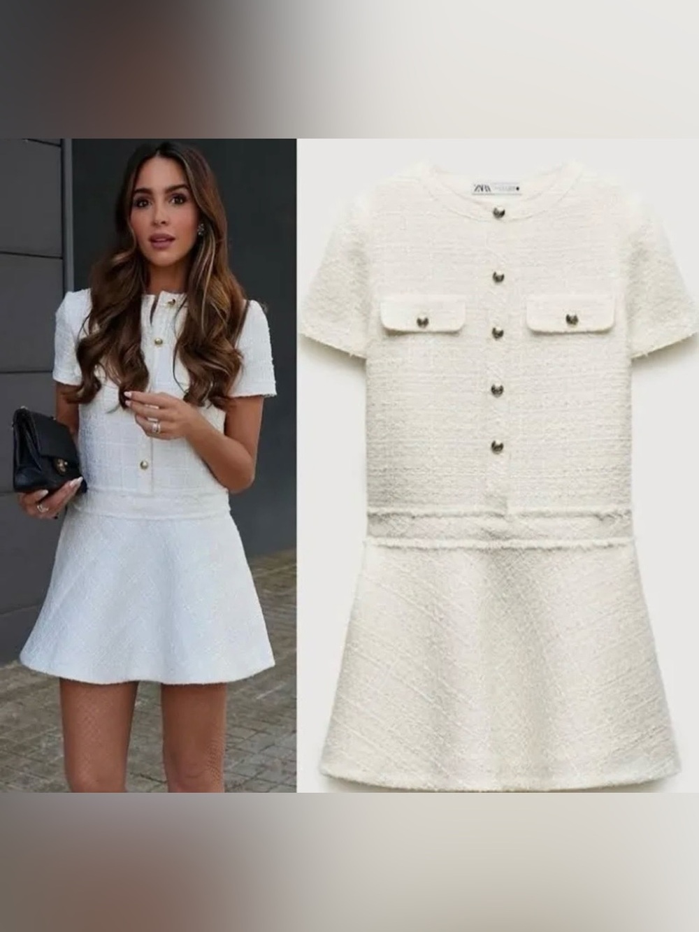 White tweed dress